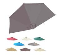 RTVGNSZSJL Half Round Umbrella Replacement Canopy 9ft 5 Ribs Patio Umbrella Canopy Cover, Replacement Parasol Canopy For Backyard Market Pool(Gray)