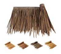 RTVGNSZSJL Palm Thatch Roll Artificial Thatch Grass Roll Mexican Style Patio Fence Decoration Bar Hut Grass Duck Boat Blinds Runner，Anti-Aging(Coffee,25pcs)