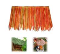 RTVGNSZSJL Palm Thatch Rolls Artificial Thatch Grass Roll Tiki Straw Roof Thatch Flame Retardant Hawaiian Party Decor Mexican Bar Straw Roof for Yard Patio Fence(Red,6 pcs)