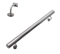 RTVGNSZSJL Stainless Steel Wall Mount Stair Railing 3ft 4ft 6ft 8ft 9ft 10ft 13ft Indoor Stair Handrail Round Anti-Slip Stairway Banister for Home/Hotel/Villas(Silver,380CM/12.5ft)