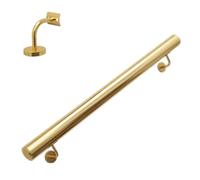 RTVGNSZSJL Stainless Steel Wall Mount Stair Railing 3ft 4ft 6ft 8ft 9ft 10ft 13ft Indoor Stair Handrail Round Anti-Slip Stairway Banister for Home/Hotel/Villas(Gold,100CM/3.3ft)