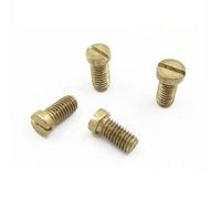 RTVURK AYAZER 10-50PCS M2 M2.5 M3 M4 M5 DIN84 Brass Slotted Cheese Head Screw Brass Screw Brass Bolt(8mm,M2.5 50PCS)