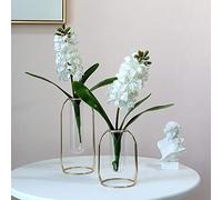 RTWAY Artificial Hyacinth Flowers, 2 Pcs Fake Plastic Hyacinth Bouquet, Realistic Plants for Indoor Outdoor DIY Home Garden Corridor Table Arrangements