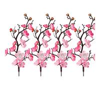 RTWAY Artificial Plum Blossom Branches, 4PCS 11inch Long Stem Silk Plum Blossom Fake Chinese Plum Flower Simulation Flower Arrangements for Home Wedding Decor