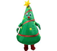 RTWAY Inflatable Christmas Tree Costume,Creative Adults Blow Up Cartoons Costume Halloween Party Cosplay Mascot Costume Cosplay Inflatable Christmas