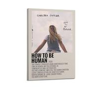 RTWEGRYRHKK Chelsea Cutler Album How To Be Human Canvas Posters Aesthetic Wall Art Decorative Painting Poster Decor Vintage Canvas for Living Room Bed Room 16x24inch(40x60cm) Frame-style