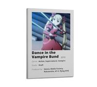 RTWEGRYRHKK Dance in The Vampire Bund Canvas Posters Aesthetic Wall Art Decorative Painting Poster Decor Vintage Canvas for Living Room Bed Room 08x12inch(20x30cm) Frame-style