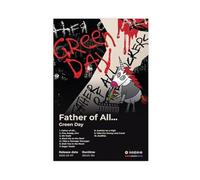 RTWXYK Green Poster GD Day Art Music Album Father of All Cover Tracklist Classic Rock Band Vintage Fans Gift Room Decor Canvas Poster Bedroom Decor Landscape Office Room Decor Gift 08x12inch(20x30cm)