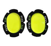 RTX Leathers Universal Durable Motorcycle Knee Sliders Motorbike Knee Slider Pucks - Hook and Loop Backed for Racing/Trackday Training/Road Motorbike Riding. (Floro Yellow)