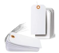 Rtxbvg 125 Hanging Tags with Reinforced Grommet and Wire, Pre-installed Wire Cardboard for Pricing Labeling 4 3/4 X 2 3/8 Inches