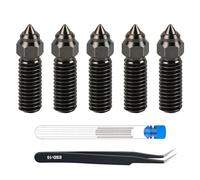Rtxbvg 5 Pieces 0.4mm Hardened Steel Nozzle Extruder Hot End Nozzle Kit for K1, K1 MAX, Ender3 V3 KE, -10 SE 3D Printers