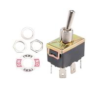 Rtxbvg AC 250V / 125V 10A / 15A DPDT 3 Position ON/OFF/ON 6 Buttons Electrical Switch Black + Silver