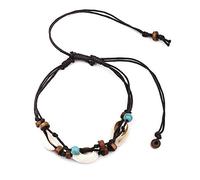 Rtxbvg Boho Natural Seashell Stone Anklets for Women Wooden Ankle Bracelet Beaded Leg Foot Chain Anklet Anklet Beach Jewelry
