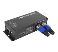 Rtxbvg Digital Display Decoder 512, Dimming Controller DMX512 Controller for Rgbw Rj45 Dc12-24V 20A Led Tape Strip Light (4 Channels)
