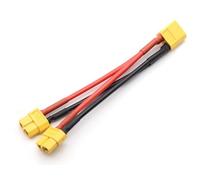 Rtxbvg XT60 Parallel Battery Connector, 1 Male to 2 Female Cable, Dual Extension, Y Splitter, 14AWG Silicone Cable for RC Battery