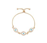 RTY Good Luck Blue Evil Eye Turkish Eye Bracelet Anklet Crystal Hamsa Palm Infinity Symbol Demon Eye Wrist Ankle Jewelry Adjustable Gold Chain Amulet Protection Bracelets, adjustable, Zinc, no