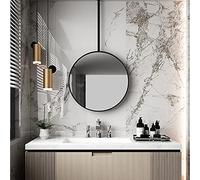 RTY-SC Ceiling Hanging Mirror | Decorative Mirrors for Wall, Floating Mirror with Boom, Circle Metal Frame Wall Mirror for living room, bedroom, Black (Size : 40cm Mirror+80cm Boom)