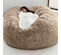 RTYHN Faux Fur Bean Bag,Adults Luxurious Giant 5/6/7ft Huge Bean Bag Chair,Ultra Soft Bean Bag Chair(No Filler)