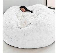 RTYHN Faux Fur Bean Bag,Adults Luxurious Giant 5/6/7ft Huge Bean Bag Chair,Ultra Soft Bean Bag Chair(No Filler)