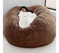 RTYHN Faux Fur Bean Bag,Adults Luxurious Giant 5/6/7ft Huge Bean Bag Chair,Ultra Soft Bean Bag Chair(No Filler)