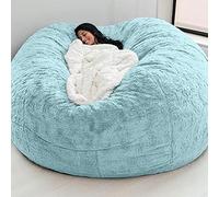 RTYHN Faux Fur Bean Bag,Adults Luxurious Giant 5/6/7ft Huge Bean Bag Chair,Ultra Soft Bean Bag Chair(No Filler)