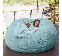 RTYHN Giant Fur Bean Bag Chair, 5/6/7ft Soft Fluffy Lazy Sofa,Durable Comfortable Oversized Round Chair Beanbag Cover(No Filler)
