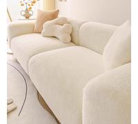 RTYHN Thick Rabbit Plush Sofa Covers 1-Piece Non Slip Sofa Slipcovers 360° Warm Velvet Couch Covers Cat Scratch Furniture Protector