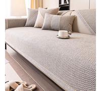RTYHN Woven Cotton Linen Sofa Covers for 1/2/3 Seater Non-Slip Herringbone Thick Corner Sofa Cushion Covers with Non-Slip Silicone Particles