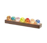 Rtyweth 1 Set 4cm Crystal Ball Ornaments Fantasy Colorful Glass Star Ball Luminous Seven Planets Formation Decor Star Ball