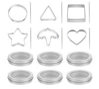Rtyweth 18pcs Korean Sugar Candy Game Series Dalgona Candy Cookie Umbrella Star Triangle Candy Tools For Baking Sugar Mould Desserts