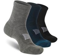 RTZAT Men's Women's 90% Merino Wool Ankle Athletic Business Casual Running Arch Support Everyday Thin Wool Socks, Blue/Black/Green, Medium