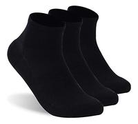 RTZAT Merino Wool Ankle Socks, Men's Women's 90% Wool Athletic Thin Running Moisture Wicking Socks, 3 Pairs, #Black, Small