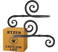 RTZEN Decorative Large Curtain Holdbacks - Set of 2 - Wrought Iron Window Drapery Tiebacks - Handmade Rod Drape Tieback Black Hooks - Rot Metal Drapes Hangers - Unique Hand Craft Décor