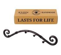 RTZEN Farmhouse Small Key Holder for Wall - Handcrafted Swirl Decorative 5 Key Hooks for Home Entryway - Wrought Iron Wall Mount Rack Purse Coat and Leash Holder or Organizer (Swirly Black)