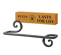 RTZEN Small Hand Towel Rack for Bathroom - Swirl Curve Detail Wrought Iron Wall Mount Holder for Hand Towels - Matte Black Bathroom Accessories Hand Towel Bar - 10 Inch Towel Rack