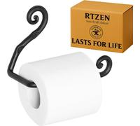 RTZEN Toilet Roll Holder Handmade Wrought Iron Rustic Wall Decor Matte Black for Modern Farmhouse Decor