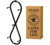 RTZEN Vertical Infinity Farmhouse Small Key Holder for Wall - Handcrafted Swirl Decorative 5 Key Hooks for Home Entryway - Wrought Iron Black Wall Mount Key Rack Purse Coat and Leash Holder/Organizer