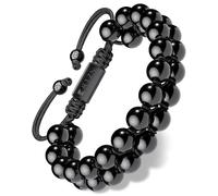 RTZN® Black Obsidian Bracelet for Men - Premium Artisan Handcrafted Authentic Mens Black Obsidian Jewelry - Adjustable 8mm Beaded Bracelet for Men, Adjustable, Stone, no gemstone