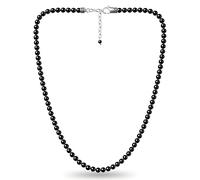 RTZN® Black Obsidian Necklace for Men - Premium Artisan Handcrafted Mens Beaded Necklaces - 6MM Black Beaded Necklace for Men & Women with Adjustable 22"-24” Inches Length