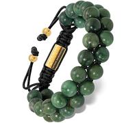 RTZN Jade Bracelet for Men - Premium Artisan Handcrafted Authentic Dark Green Jade Bracelet - 8MM Beaded Stone Mens Jade Bracelets (Morocco)