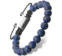 RTZN® Lapis Lazuli Bracelet for Men - Premium Artisan Handcrafted Authentic Blue Lapis Lazuli Men's Beaded Bracelet - Adjustable Blue Lapis Bracelets for Men (Bali)
