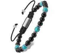 RTZN® Mens Turquoise Bracelet - Premium Handcrafted Western Turquoise Bracelets for Men - Adjustable Turquoise Beaded Bracelet, One Size, Gemstone, no gemstone
