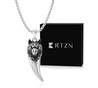RTZN® Pendant Necklace for Men - Premium Stainless Steel Silver Pendant Necklace with 22" Chain - Waterproof & Non-Tarnish Small Pendants for Men - Bold Symbols of Strength & Legacy, 22" Inches