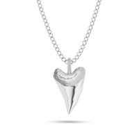 RTZN® Shark Tooth Necklace for Men - Stainless Steel Shark Tooth Pendant with 22" Curb Chain + 2" Extension - Waterproof, Non-Tarnish Surfer Necklace for Men - Symbol of Strength & Survival