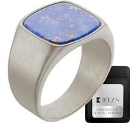 RTZN® Signet Rings for Men - Premium Oxidized Stone Ring for Mens - Black Onyx, Lapis Lazuli, Turquoise Ring for Men - 100% Waterproof & Non Tarnish Mens Stainless Steel Rings (SIZE: 6-12), 6 UK