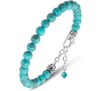 RTZN® Turquoise Bracelet for Men - Premium Artisan Handcrafted Authentic Turquoise Beaded Bracelet - 6MM Western Women Or Mens Beaded Bracelets - Adjustable Length 6.5" - 8.5" (Chain Fit)