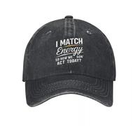RTZXGIGC I Match Energy, Bold Print Demin Cap Durable for All Seasons Golf Hat Baseball Cap for Men