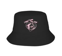 RTZXGIGC Retro Design， Love You First Pink Heart Exclusive Bucket Hat Fisherman Caps for Unisex Funny Travel Sunscreen Hats G