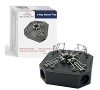 RU CHILLIN Reusable Mouse Trap - Multi Catch Mice Traps for Indoor & Outdoor Use, Pet & Child Safe 4-in-1 Snap Design (Black)