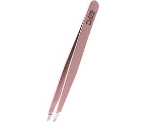 Ru lassic Collection - Professional Eyebrow Tweezers Slanted Tip - Slanted Tweezers for Eyebrow Plucking and Hair Removal (Pink)